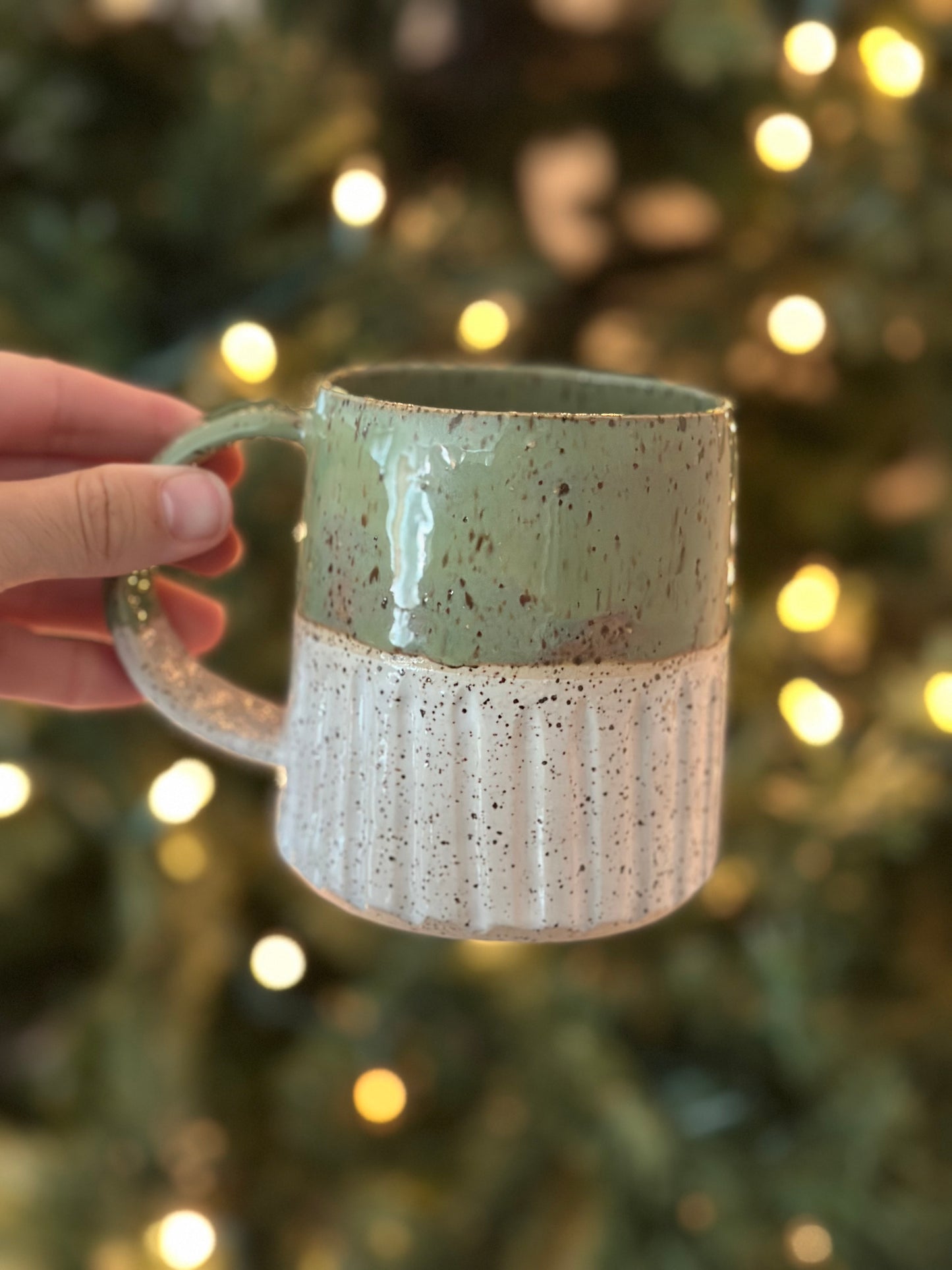 Speckled Green & White Texture Mug